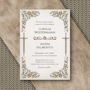 Invitation Mariage Imaginaire Swords Gamer