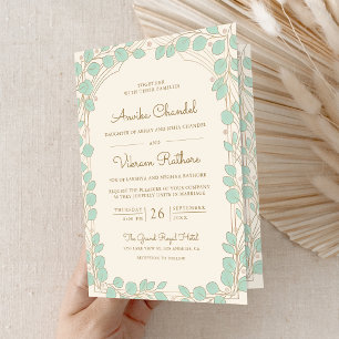 Invitation Mariage indien éléphant pastel traditionnel Baraat