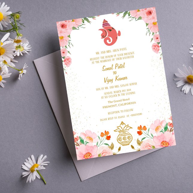 Invitation Mariage indien hindou Ganesha (Créateur téléchargé)