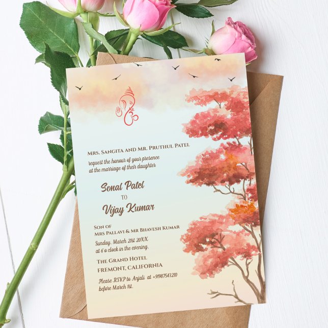 Invitation Mariage indien hindou Ganesha (Créateur téléchargé)