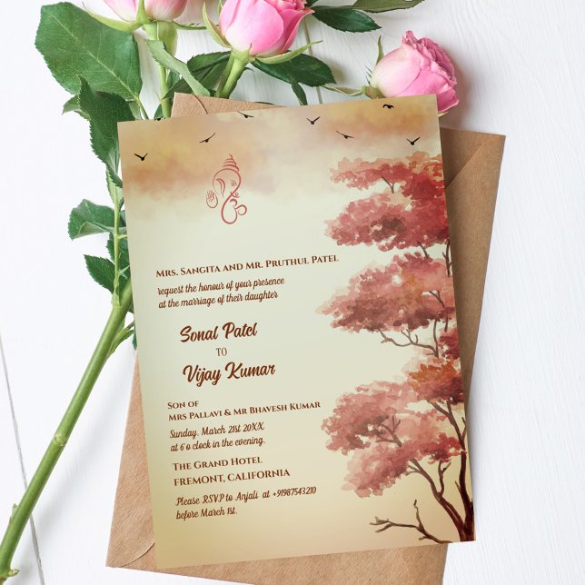 Invitation Mariage indien hindou Ganesha (Créateur téléchargé)