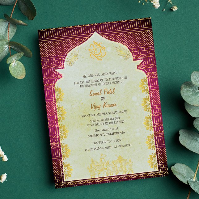 Invitation Mariage indien hindou Ganesha (Créateur téléchargé)
