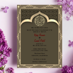 Invitation Mariage indien hindou Ganesha avec des éléments do