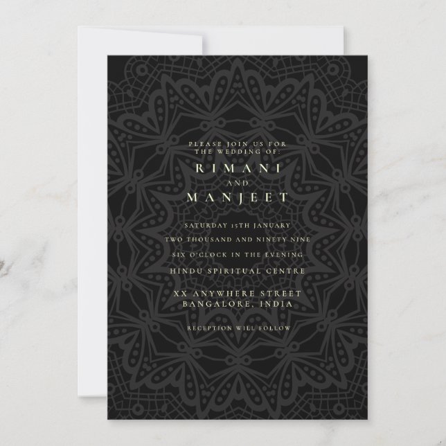 Invitation Mariage Indien Hindou Hindi en Inde (Devant)