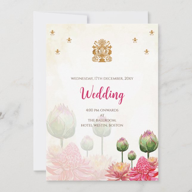 Invitation Mariage indien hindou numérique (Devant)