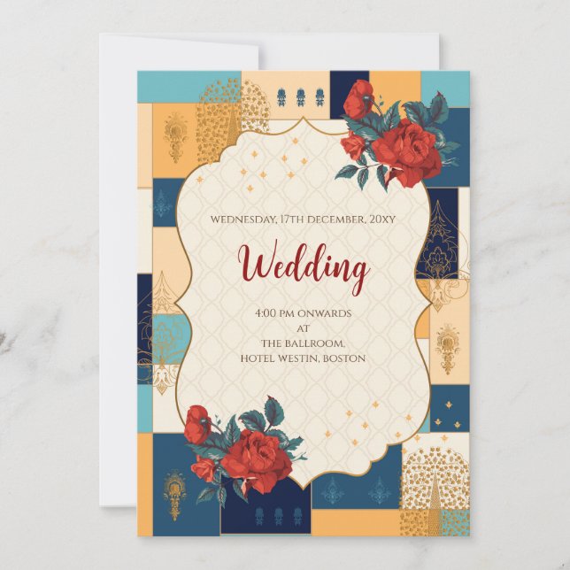 Invitation Mariage indien hindou numérique (Devant)