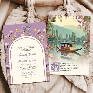 Invitation Mariage indien Shikara Kashmir lac Dal
