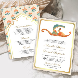 Invitation Mariage indien traditionnel Doli tout-en-un