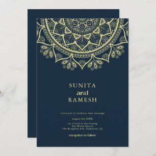 Invitation Mariage indien traditionnel mandala
