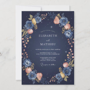 Invitation Mariage Indigo Fruit Eucalyptus de Minuit