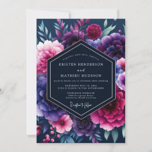 Invitation Mariage Indigo Fuchsia Nocturne