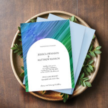 Mariage indigo riche, vert profond et améthyste