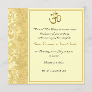 Invitation Mariage indou d'or