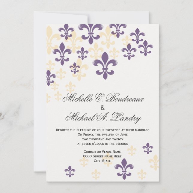 Invitation Mariage informel 1 de Fleur de Lis Cascade (Devant)