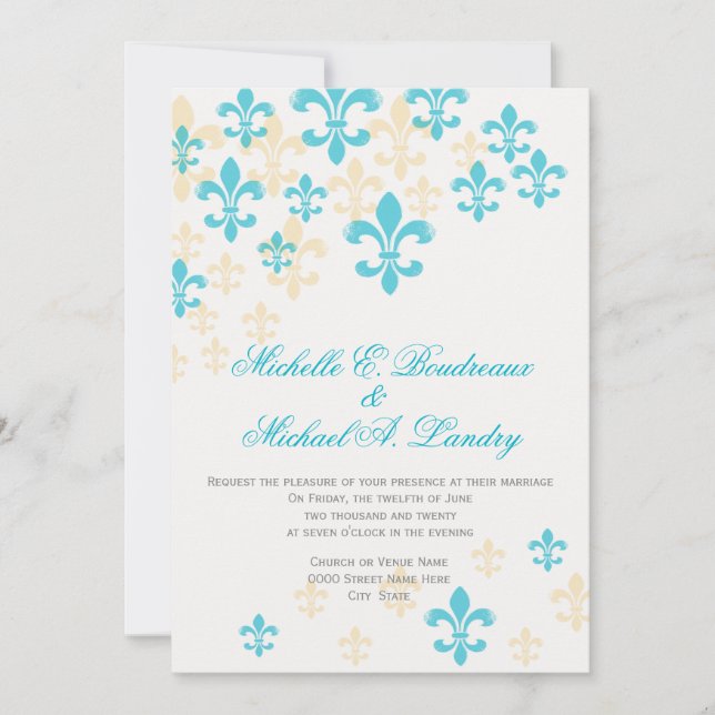 Invitation Mariage informel 2 de Fleur de Lis Cascade (Devant)
