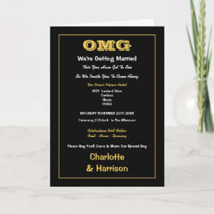 Invitation Mariage informel Black Gold
