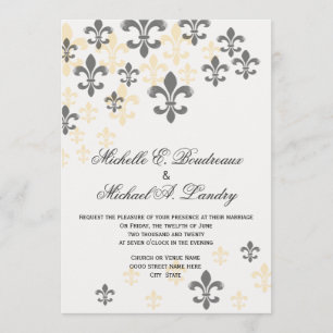 Invitation Mariage informel de Fleur de Lis Cascade