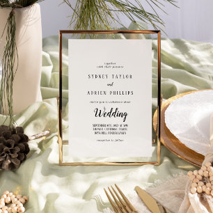 Invitation Mariage informel minimaliste simple