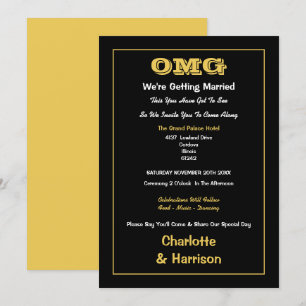 Invitation Mariage Informel Or Noir