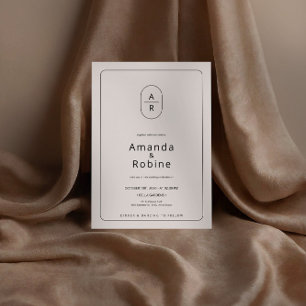 Invitation Mariage initial minimaliste