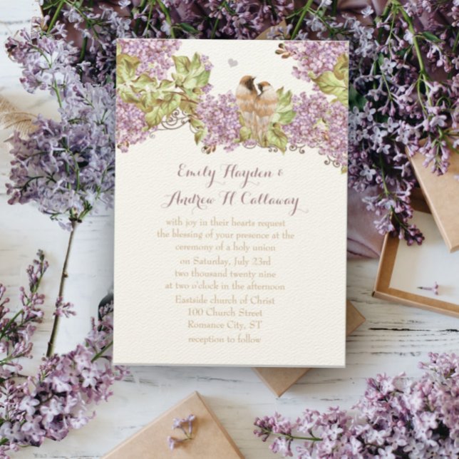 Invitation Mariage Inséparable Lavender Lilac (Créateur téléchargé)