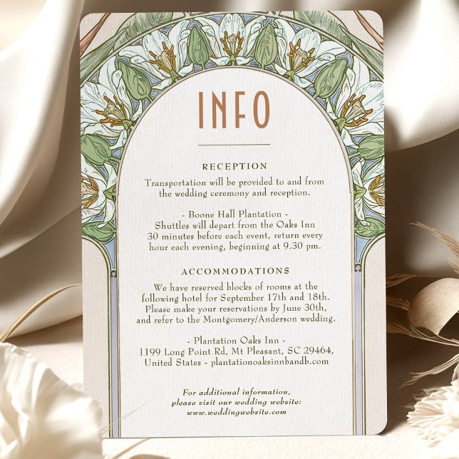 Invitation Mariage Insérer INFO Art Nouveau Vintage par Mucha (Créateur téléchargé)
