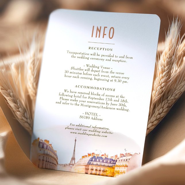 Invitation Mariage Insérer INFO et détails Paris France (Créateur téléchargé)