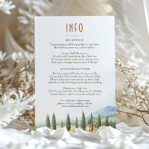 Invitation Mariage Insérer INFO et détails Toscane