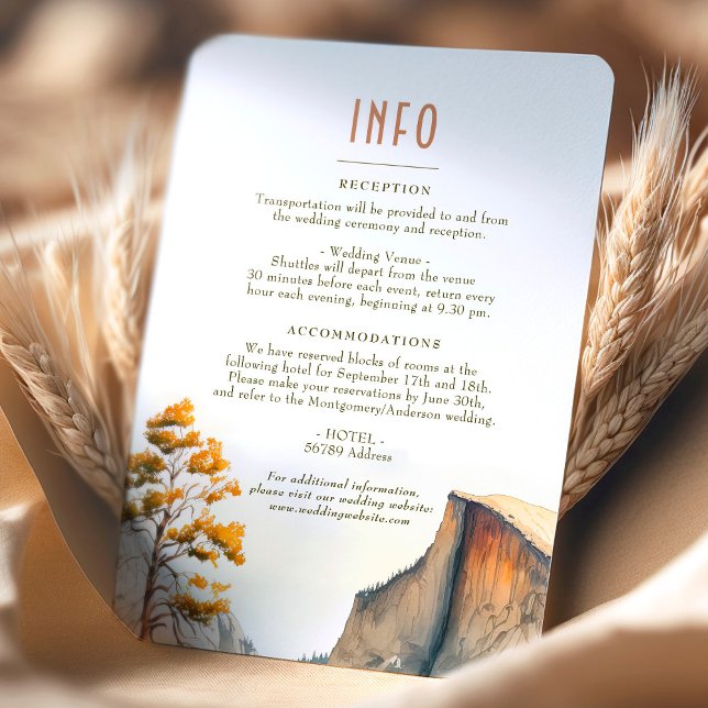 Invitation Mariage Insérer INFO et détails Yosemite Park (Créateur téléchargé)