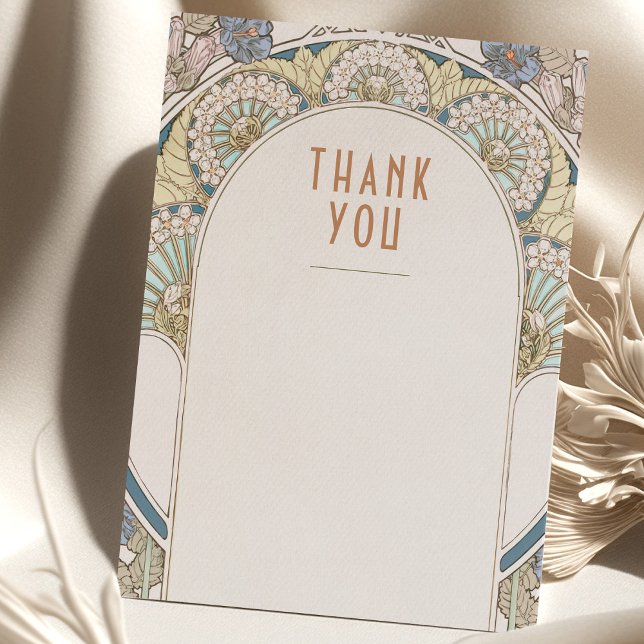 Invitation Mariage Insérer Merci Vintage Art Nouveau Invit (Créateur téléchargé)