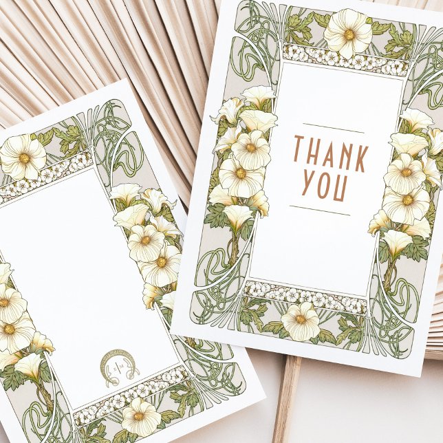 Invitation Mariage Insérer Merci Vintage Art Nouveau Invit (Créateur téléchargé)