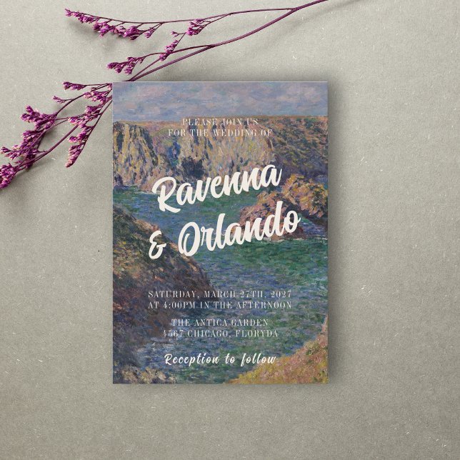 Invitation Mariage inspiré de l'art fin et romantique de Mone (Créateur téléchargé)
