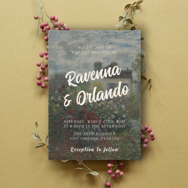 Invitation Mariage inspiré de l'art fin rustique romantique d (Créateur téléchargé)