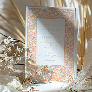 Invitation Mariage inspiré de Peach Blossom William Morris