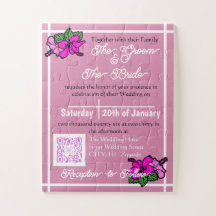 Invitation Mariage interactif Pink Puzzle