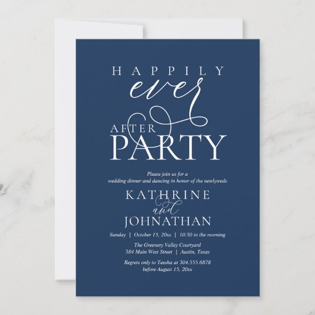 Invitation Mariage intime avec une fête "Jusqu'à ce que la mo (Devant)