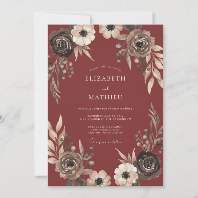 Invitation Mariage Intime de Récolte en Bourgogne (Devant)