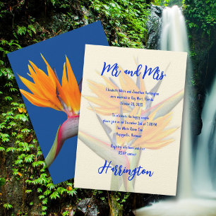 Invitation Mariage Intime Fleurs d'Oiseau de Paradis Fête