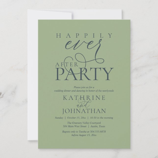 Invitation Mariage Intime Moderne avec une Fête de Félicité É (Devant)