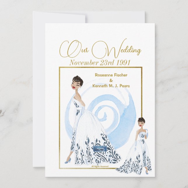 Invitation Mariage Inv. 1 Blanc(La robe) RFPMDesigns ©️ 2024 (Devant)