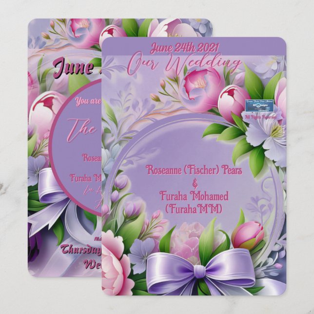 Invitation Mariage Inv. 2 FRPMD Violet(Horizon) ©️ 2024 (Devant / Derrière)