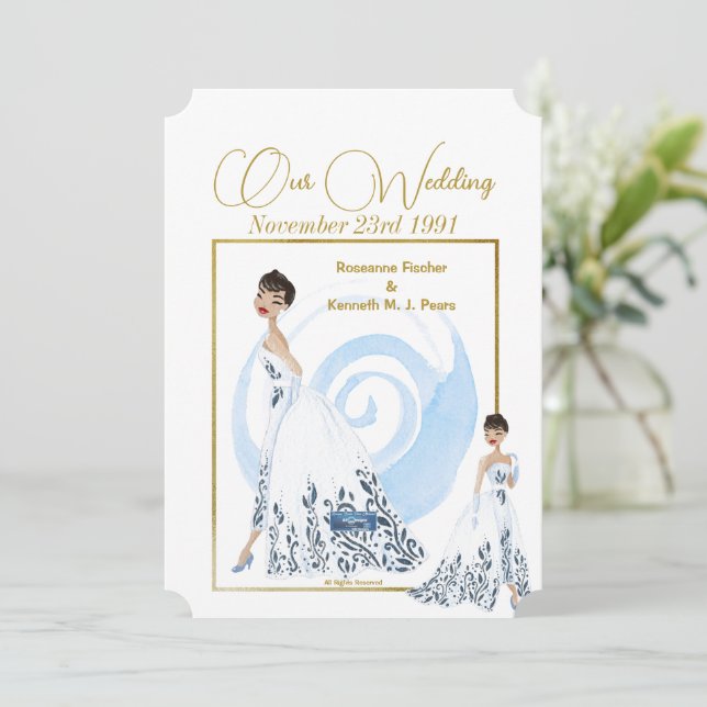Invitation Mariage Inv. 5 Blanc(La robe) RFPMDesigns ©️ 2024 (Debout devant)