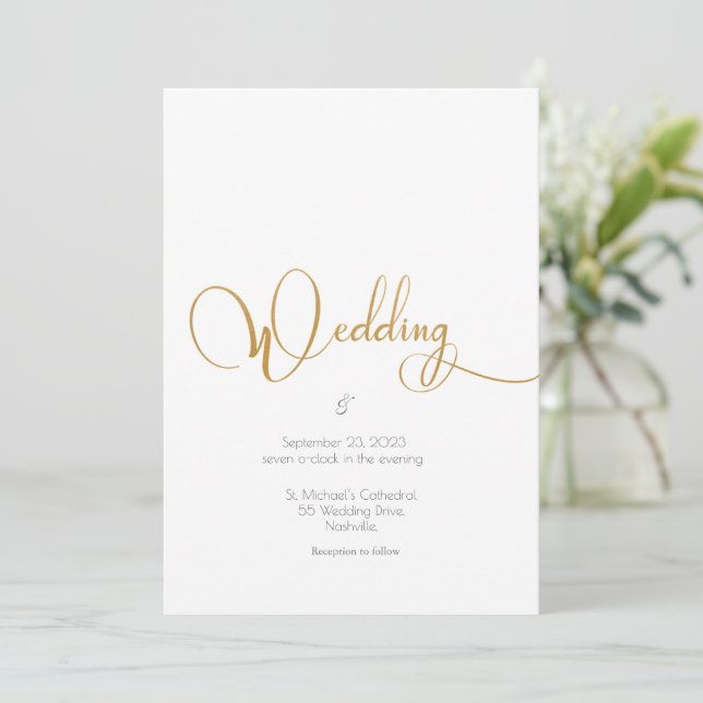 Invitation Mariage Invitat de  de marguerites blanches jaunes (Debout devant)