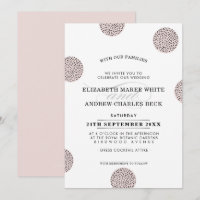 MARIAGE INVITE chic minimaliste mini point rose pâ