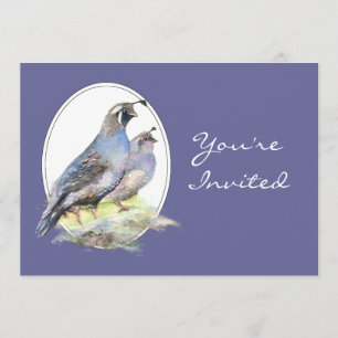 Invitation Mariage Inviter Custom California Quail Birds
