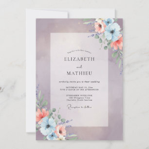 Invitation Mariage Iris Abricot Peint