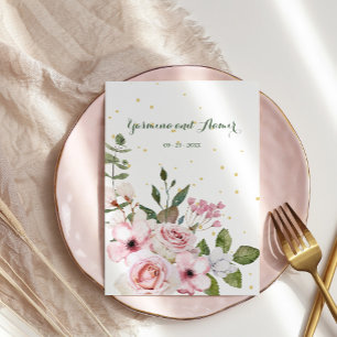 Invitation Mariage islamique Bismillah Élégant feuillage flor