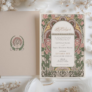 Invitation Mariage islamique inspiré par l'Art nouveau