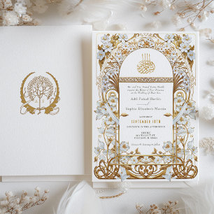 Invitation Mariage islamique opulent d'inspiration Art nouvea