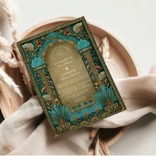 Invitation Mariage islamique sous une arche florale